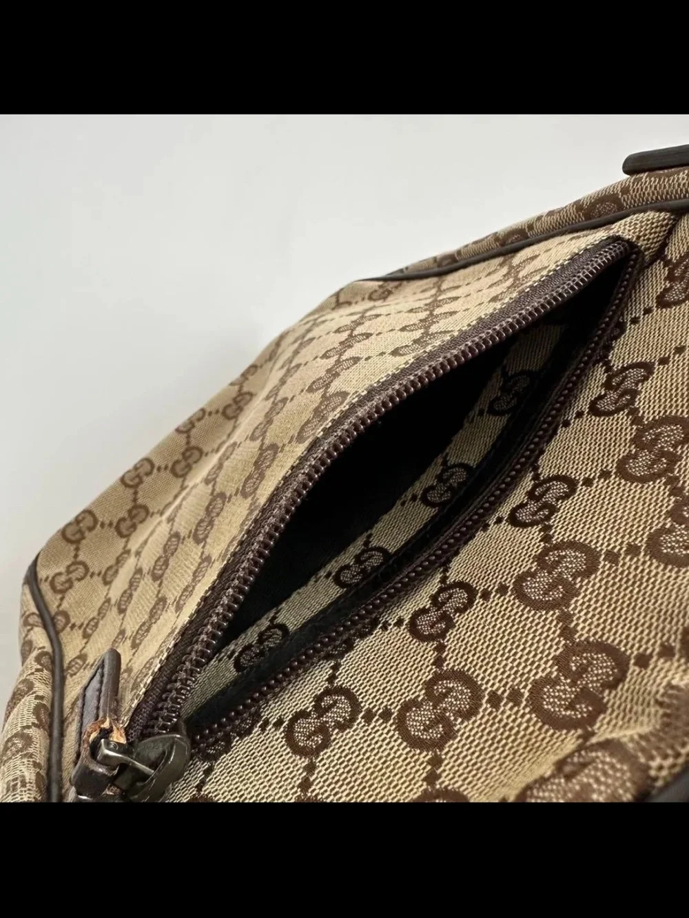 Gucci Tan/Brown GG Monogram Messenger Bag